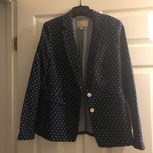 Banana Republic Navy, white polka dot blazer EUC